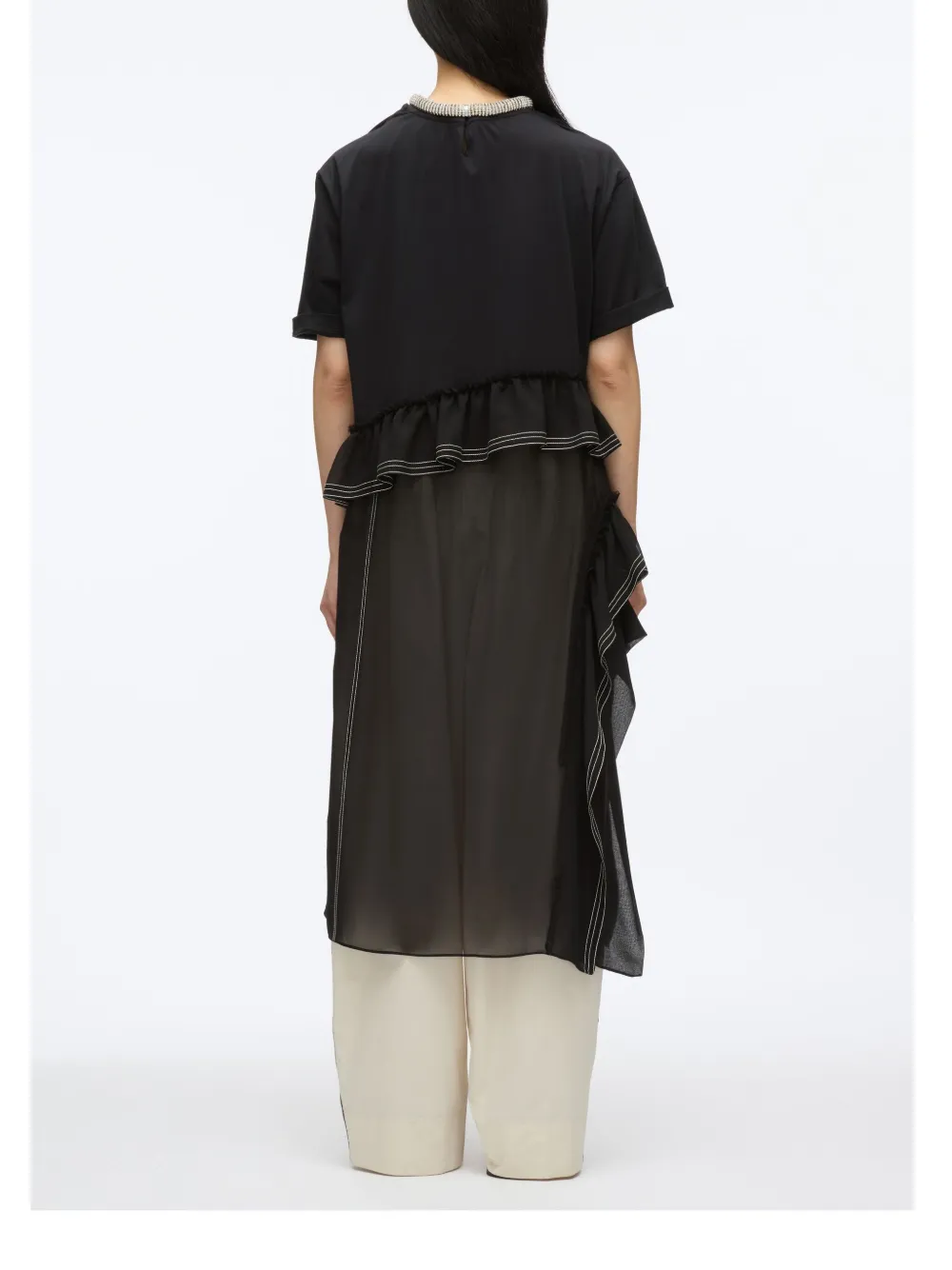 3.1 Phillip Lim Gelaagde midi-jurk Zwart
