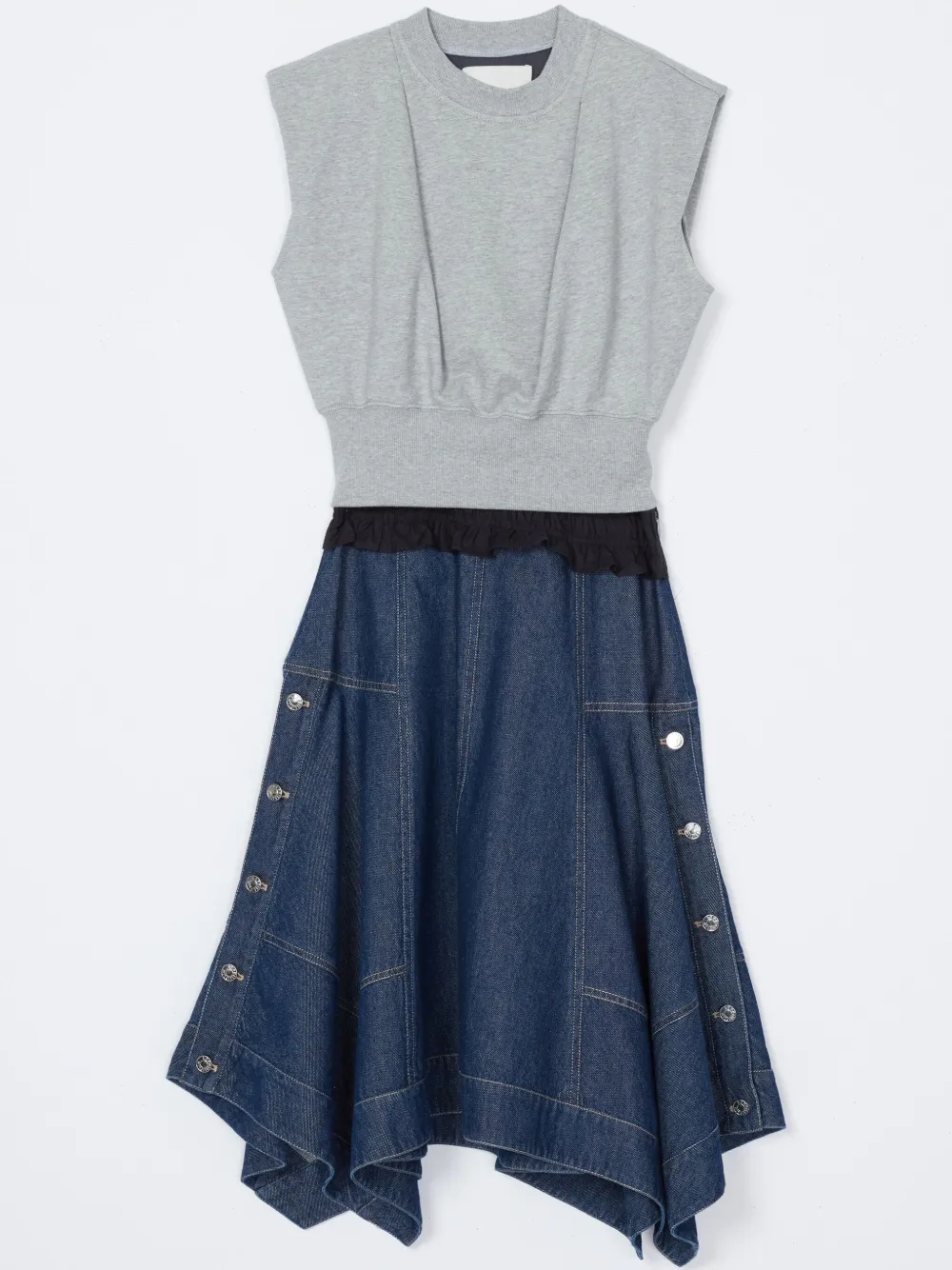 asymmetric denim dress