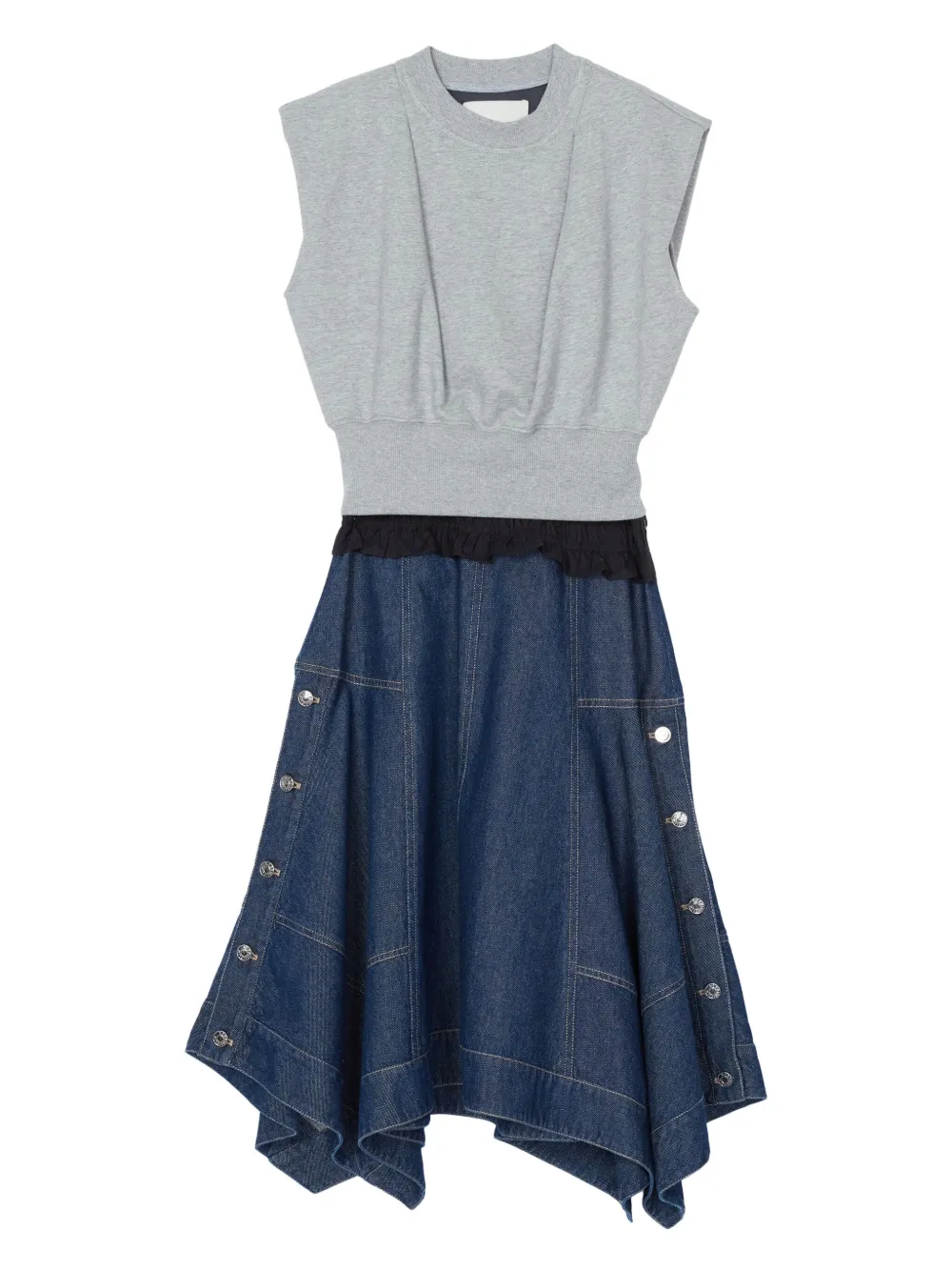 asymmetric denim dress