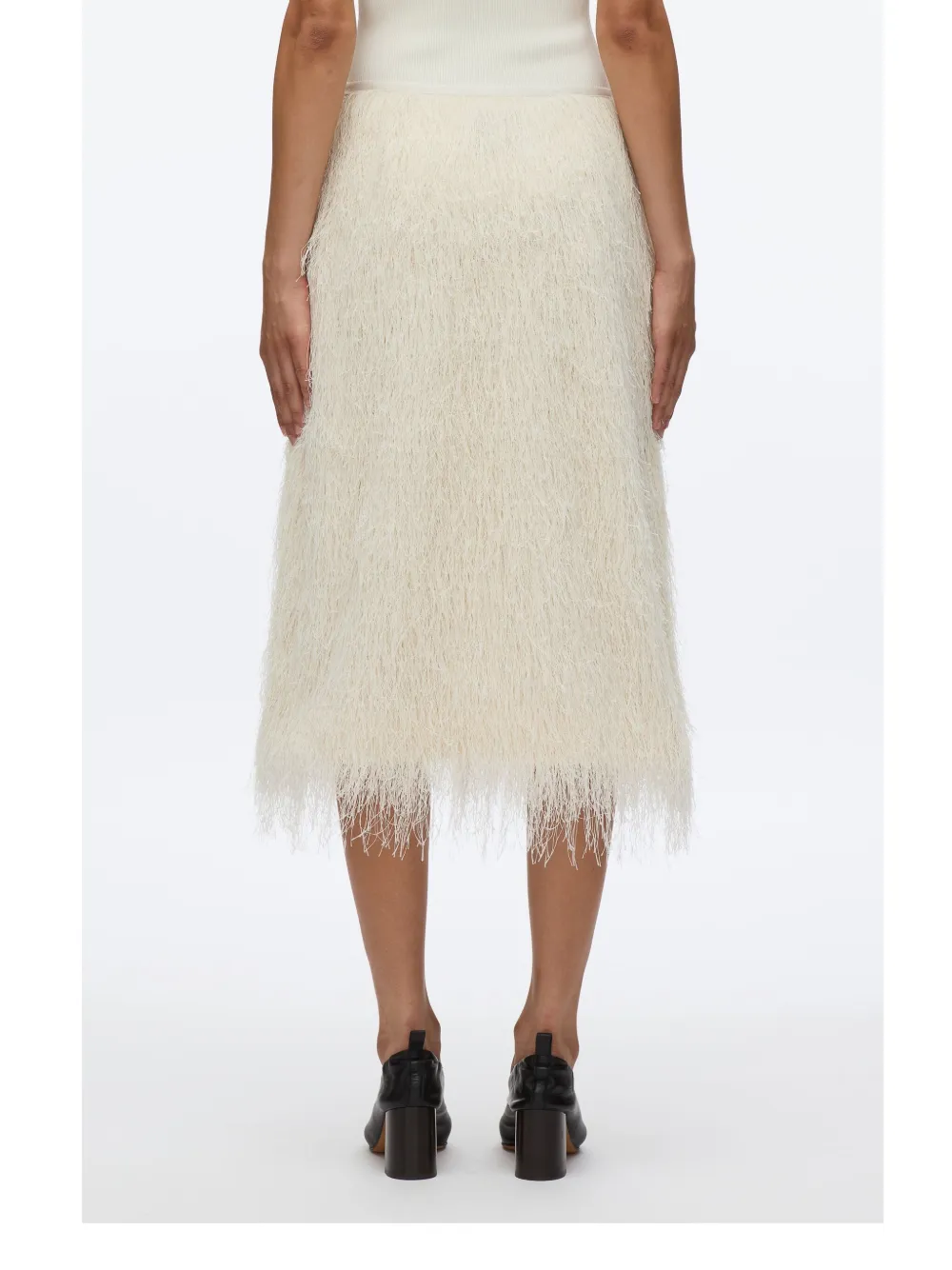 3.1 Phillip Lim Midi-rok met franje Wit