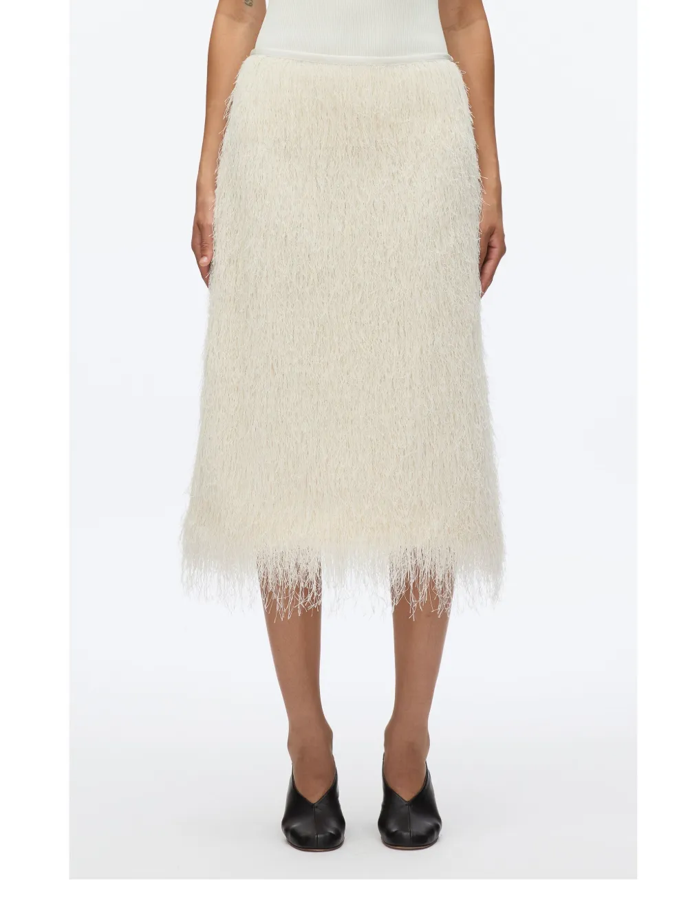 3.1 Phillip Lim Midi-rok met franje Wit