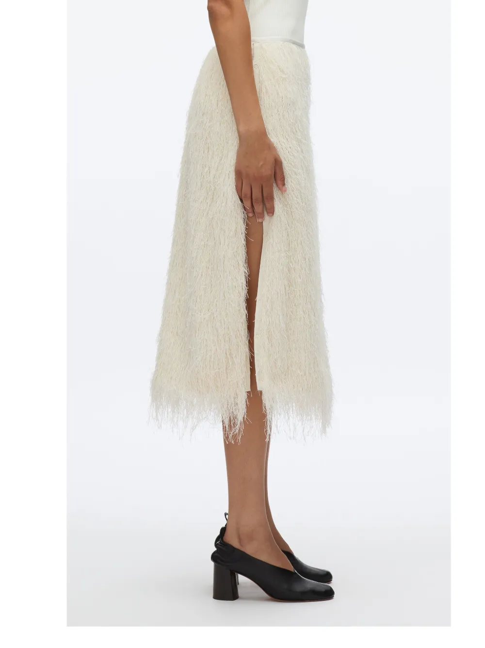 3.1 Phillip Lim Midi-rok met franje Wit