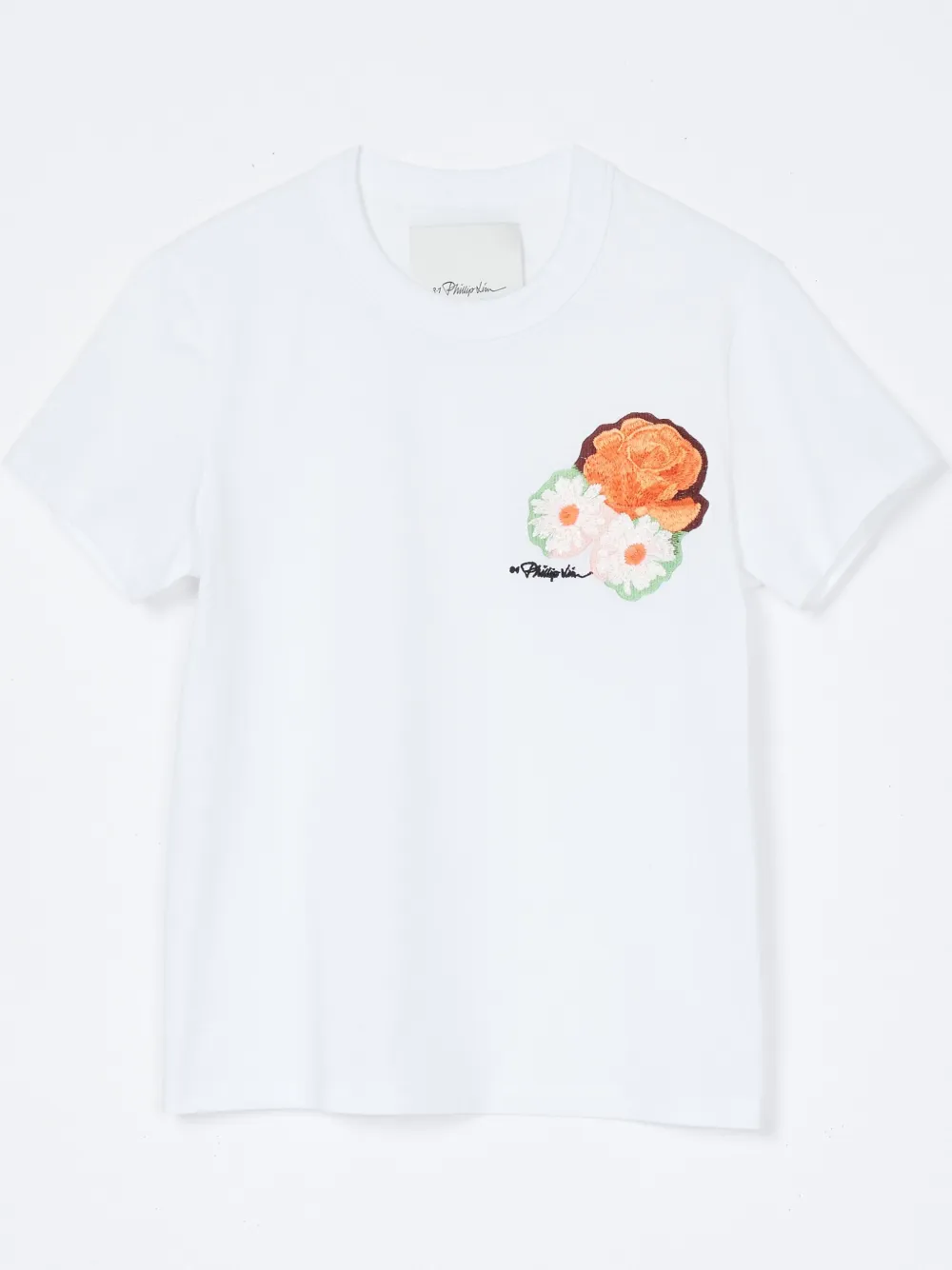 3.1 Phillip Lim Logo-embroidered T-shirt In White