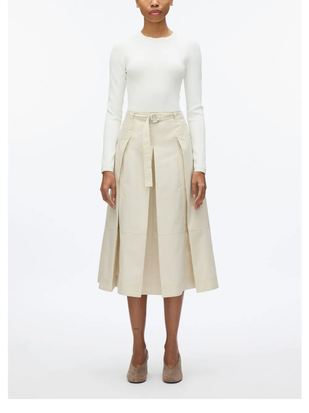 3.1 Phillip Lim Midi-plooirok Beige