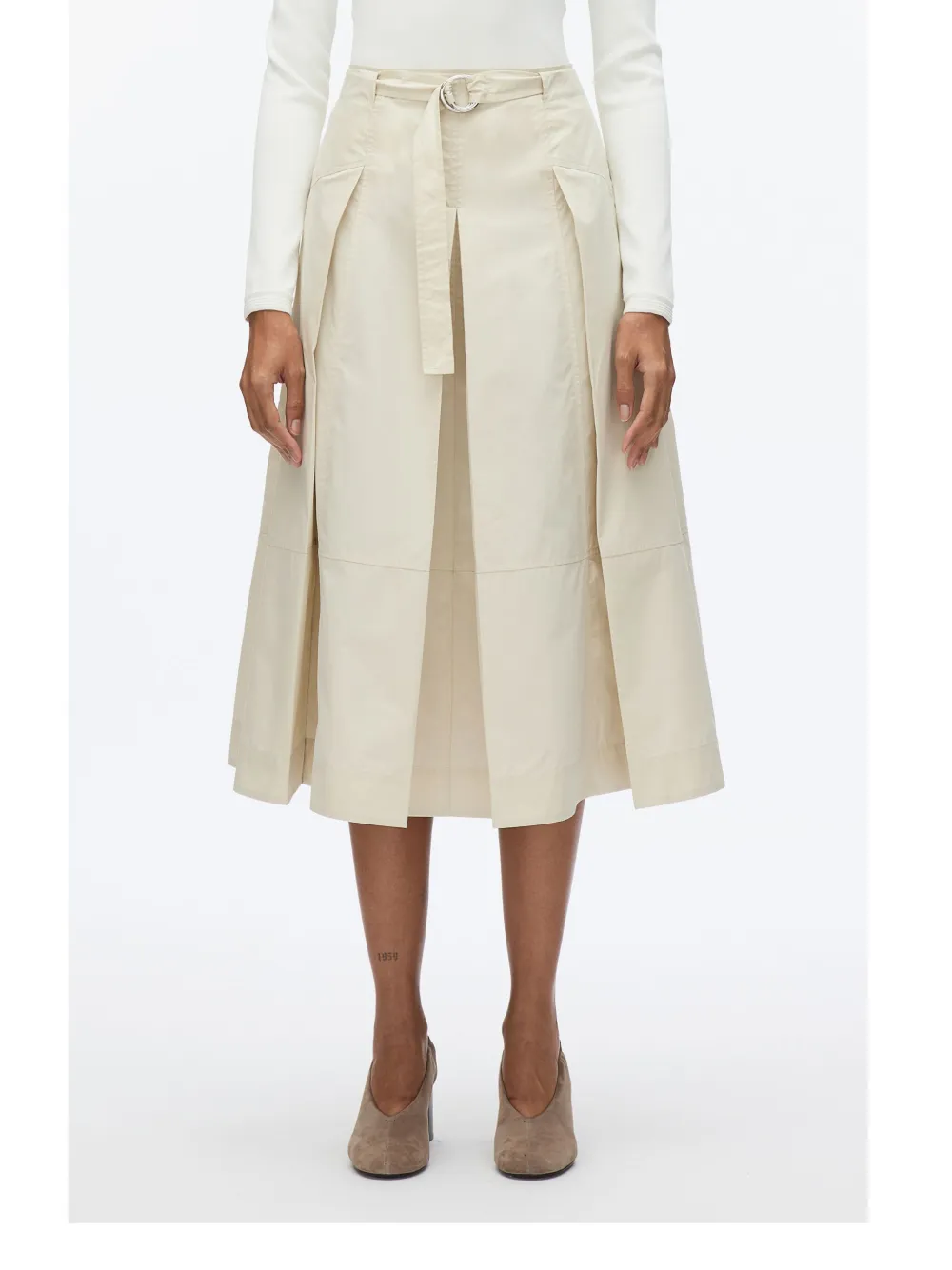 3.1 Phillip Lim Midi-plooirok Beige