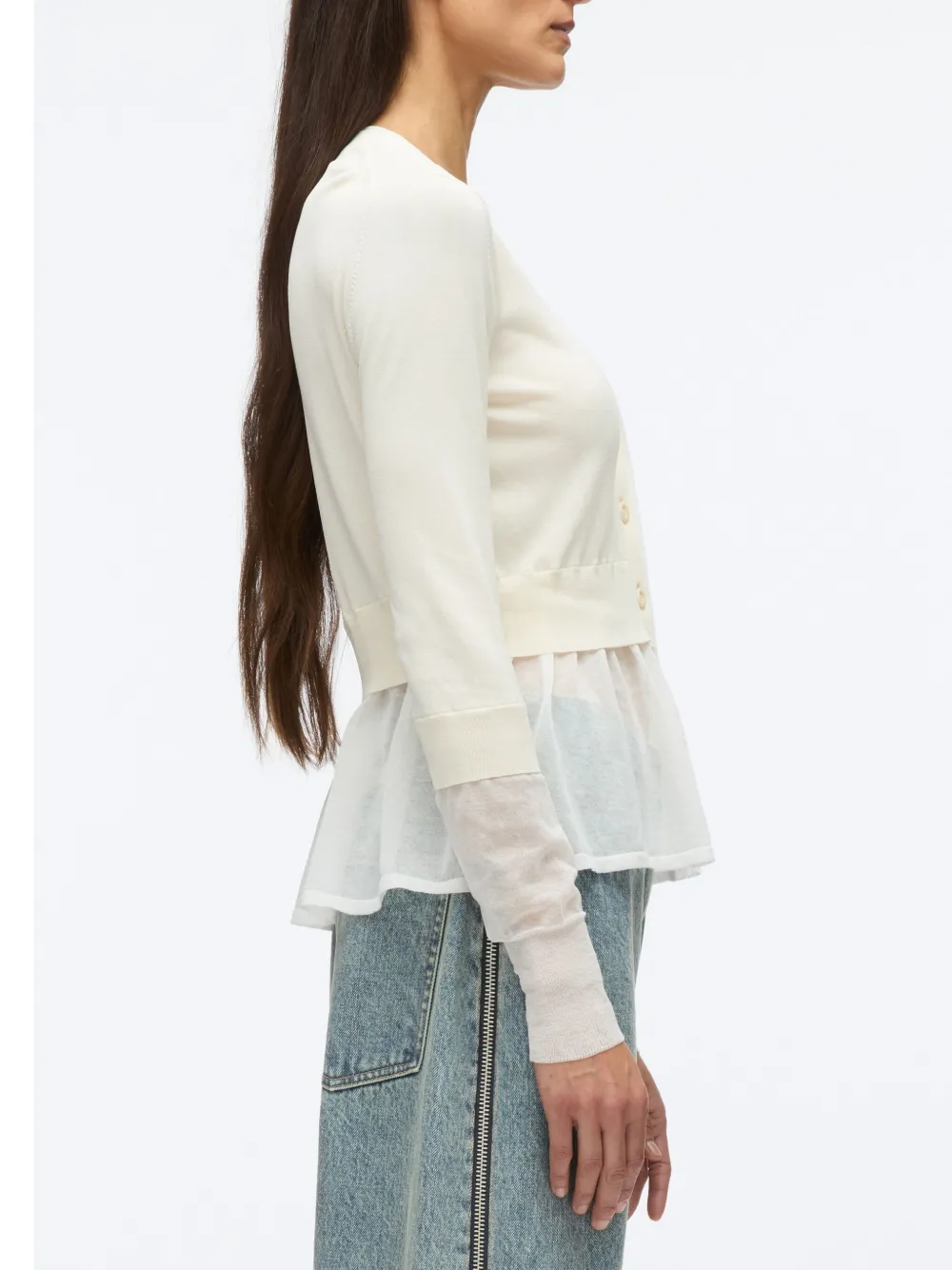 Shop 3.1 Phillip Lim Layered Knit Cardigan In Neutrals