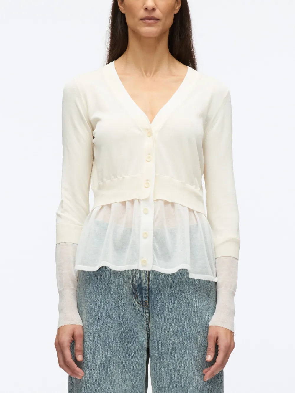 Shop 3.1 Phillip Lim Layered Knit Cardigan In Neutrals