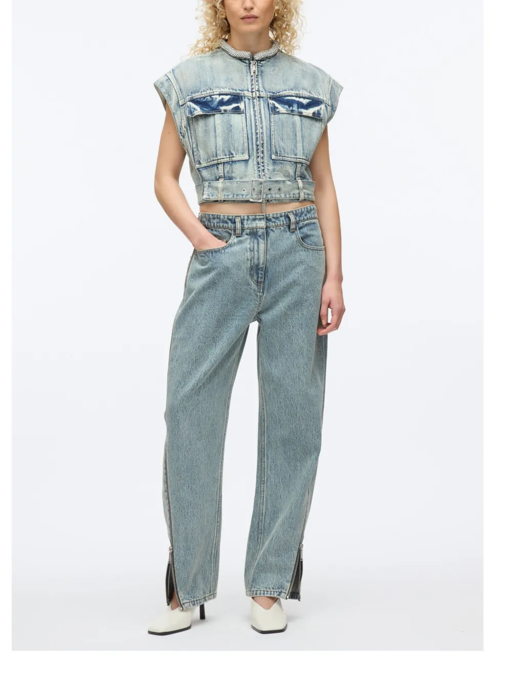 3.1 Phillip Lim Denim jack Blauw