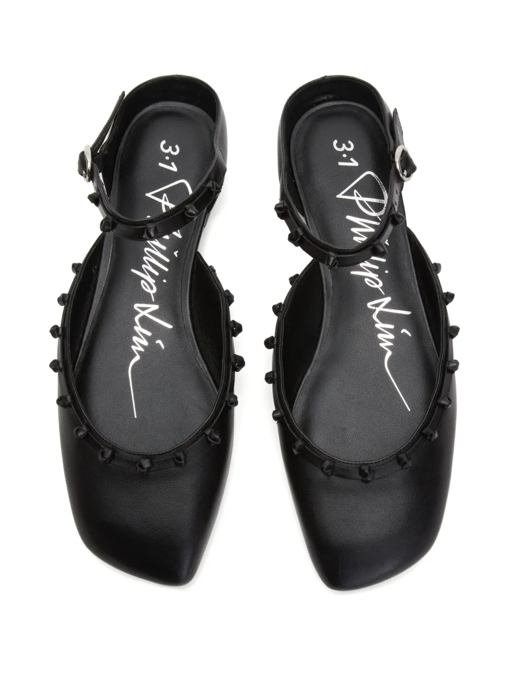 3.1 Phillip Lim Mary Jane ballerina's Zwart