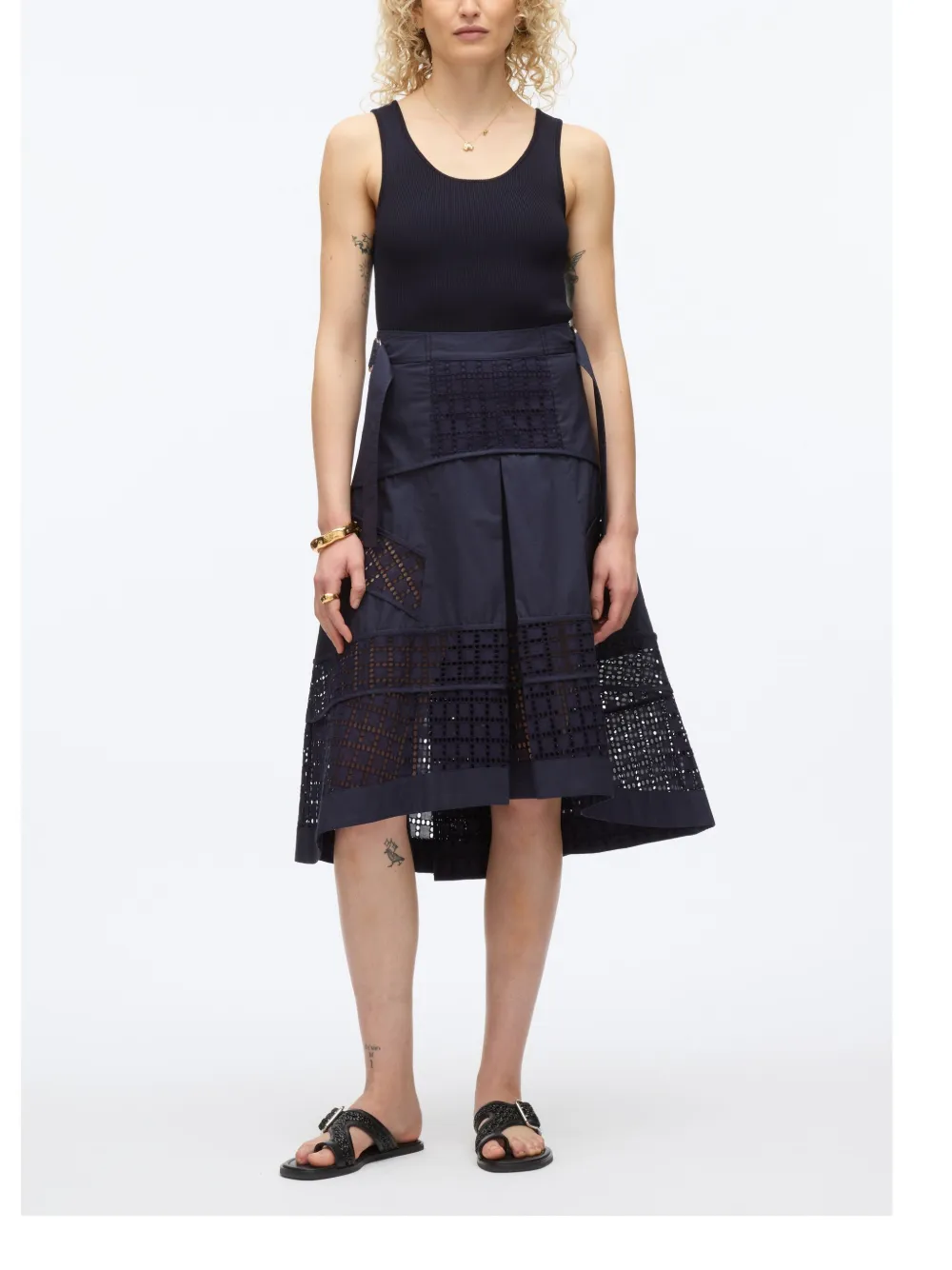 3.1 Phillip Lim Broderie anglaise katoenen rok Blauw