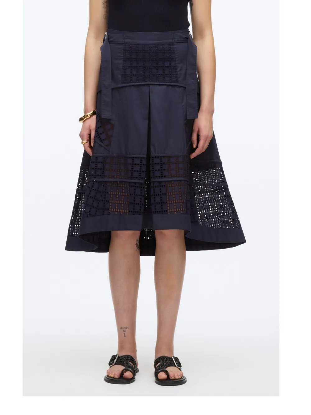 3.1 Phillip Lim Broderie anglaise katoenen rok Blauw
