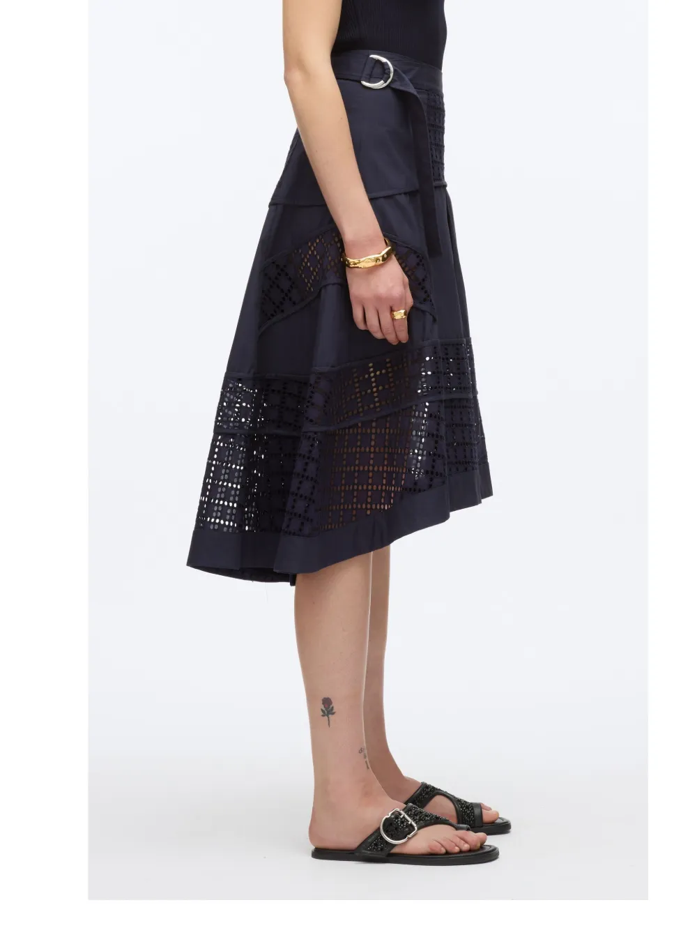 3.1 Phillip Lim Broderie anglaise katoenen rok Blauw