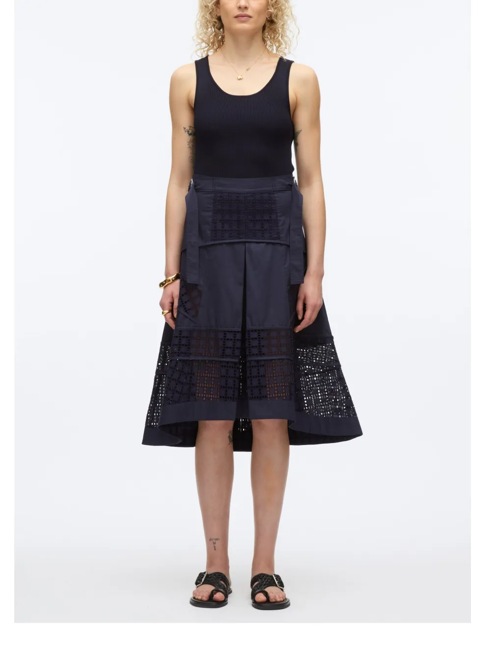 3.1 Phillip Lim Broderie anglaise katoenen rok Blauw