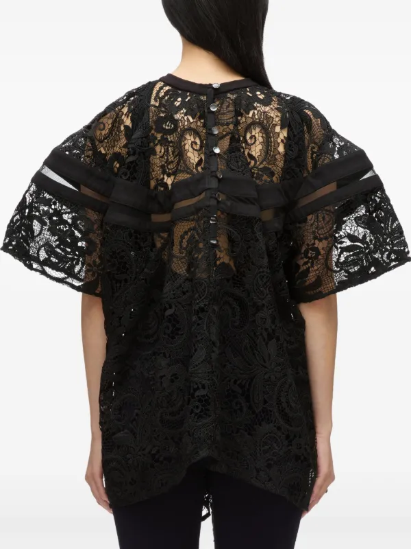 3.1 Phillip Lim レースパネル トップ | ブラック | FARFETCH JP