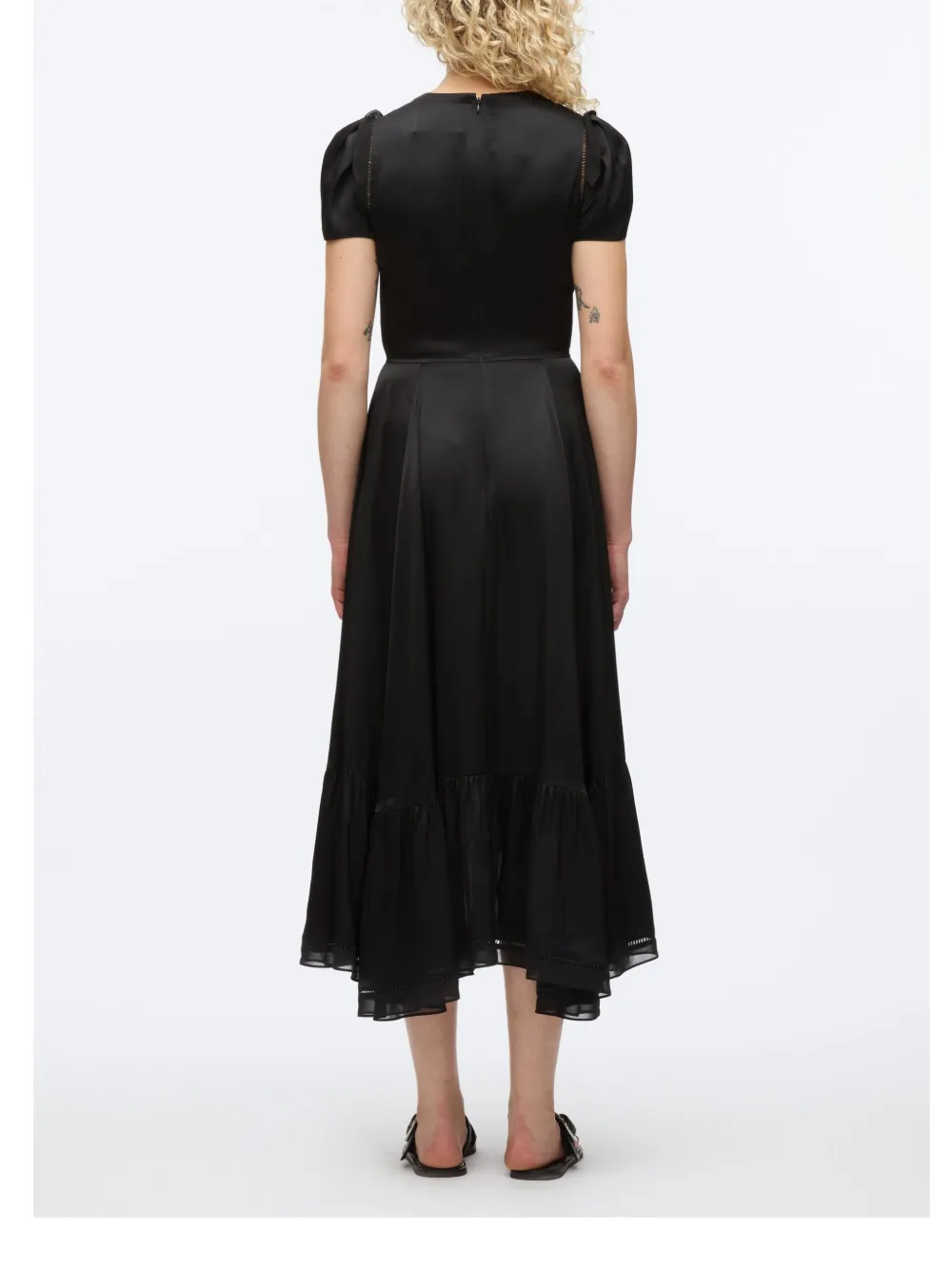 3.1 Phillip Lim Midi-jurk met tulpmouwen Zwart
