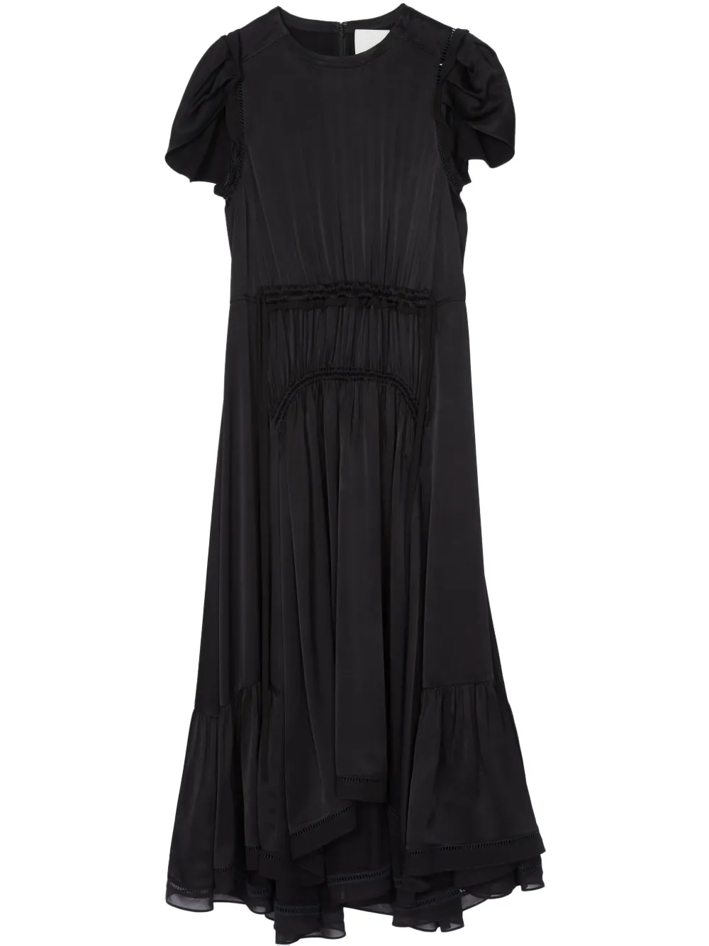 3.1 Phillip Lim Midi-jurk met tulpmouwen Zwart