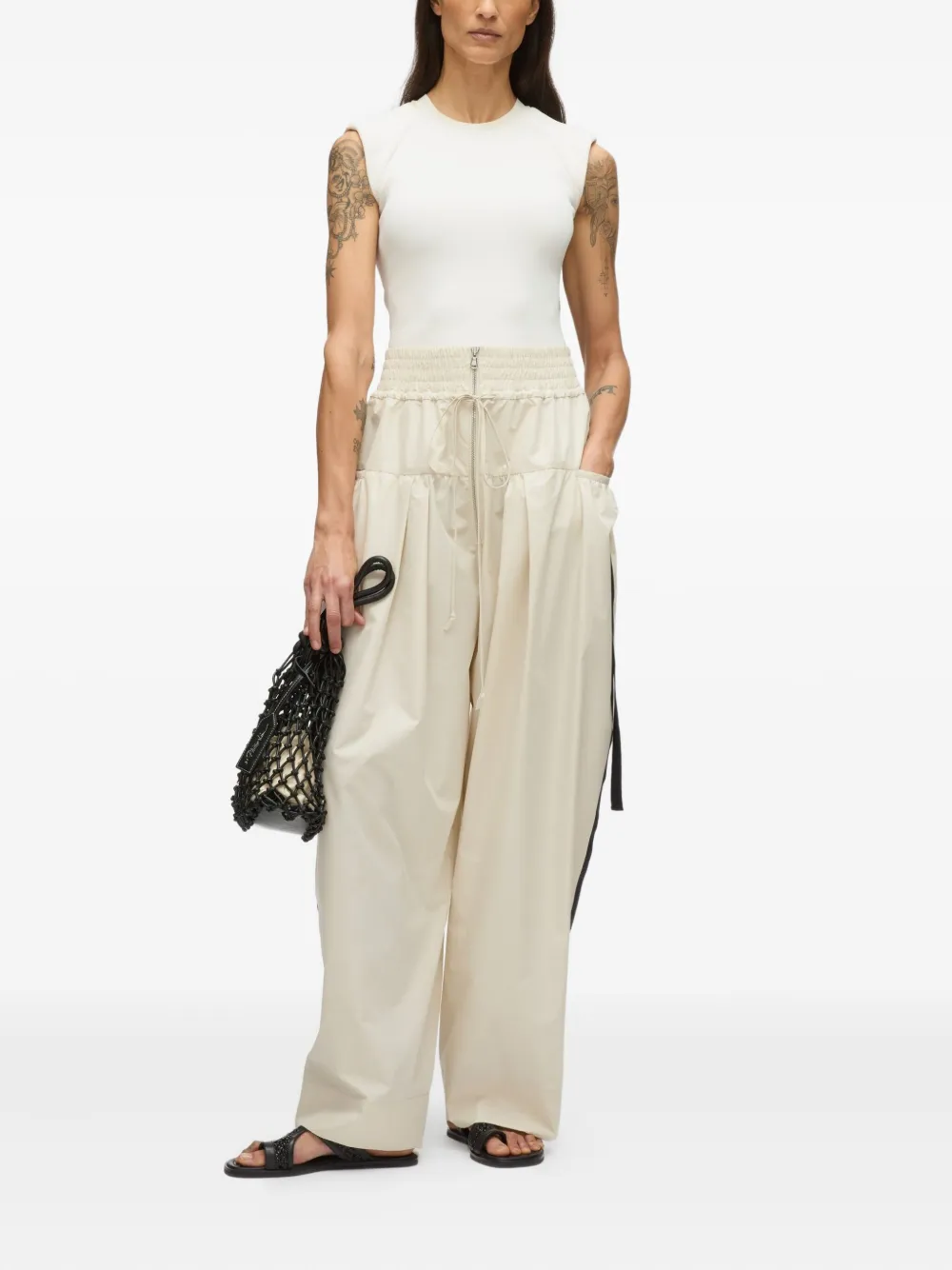 3.1 Phillip Lim Broek met geplooid vlak - Beige