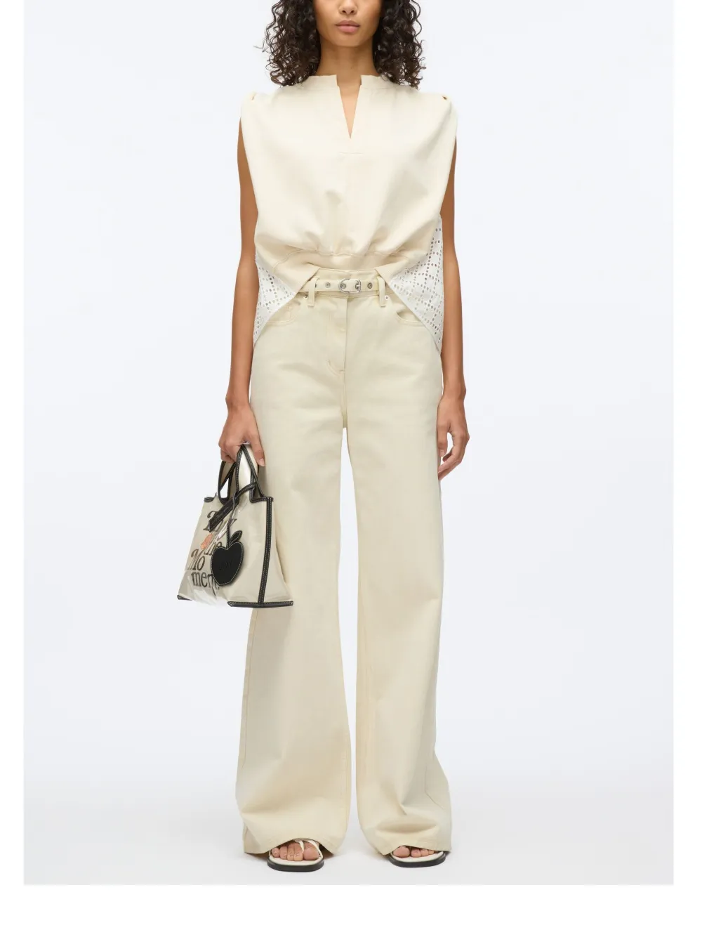 3.1 Phillip Lim Broderie anglaise badstof top Beige