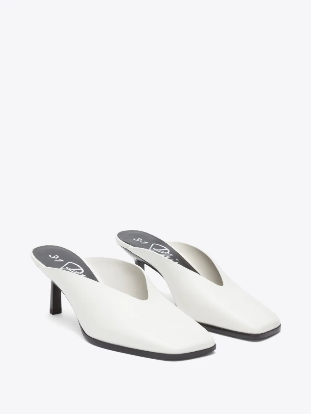 3.1 Phillip Lim 68mm Square-toe Mules In Weiss