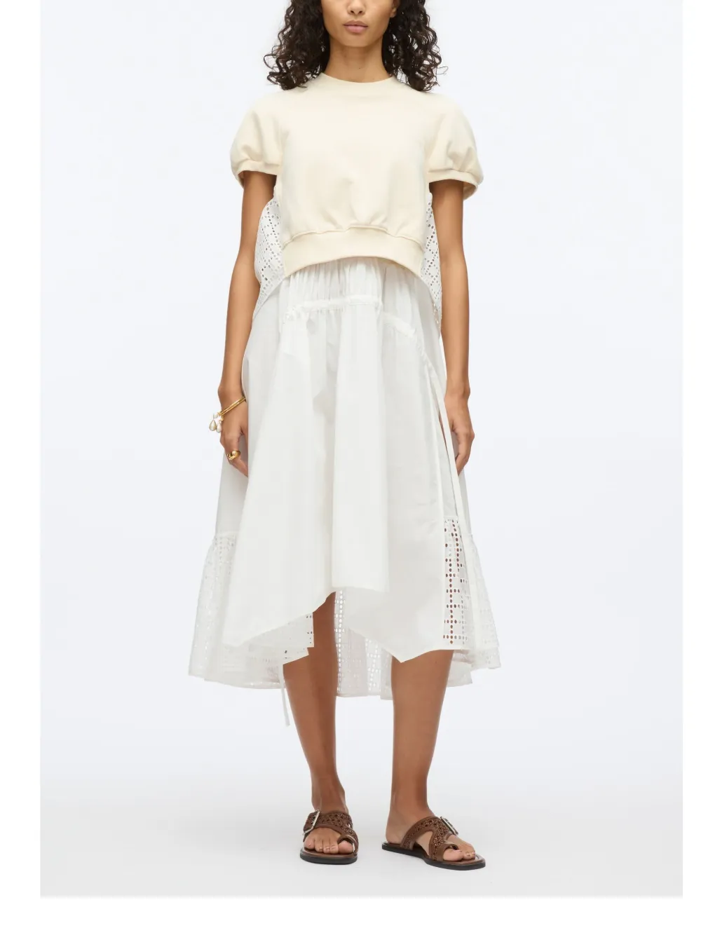 3.1 Phillip Lim Gelaagde midi-jurk Beige
