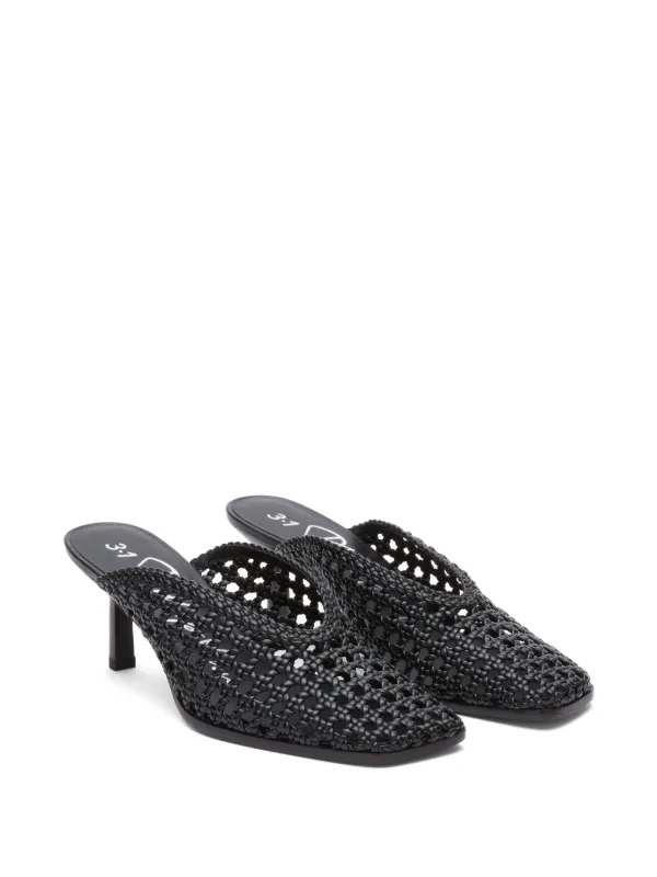 【関税込み】3.1 Phillip Lim ブラック ID マクラメ ミュール 関税込み】3.1 Phillip Lim ブラック ID マクラメ ミュール