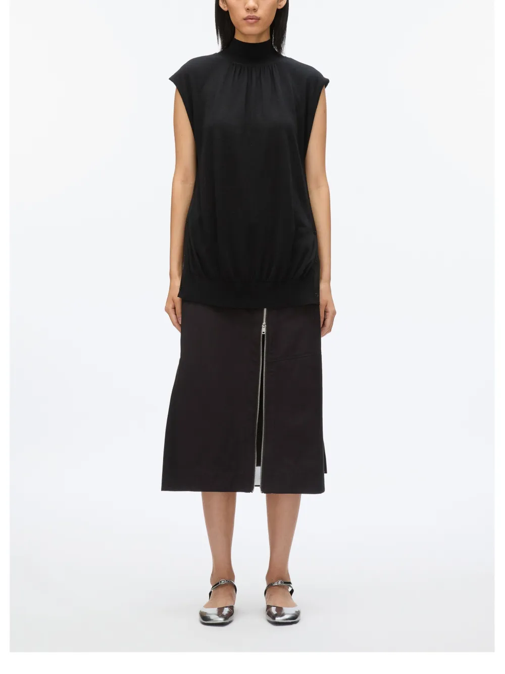 Shop 3.1 Phillip Lim Mock-neck Top In Black