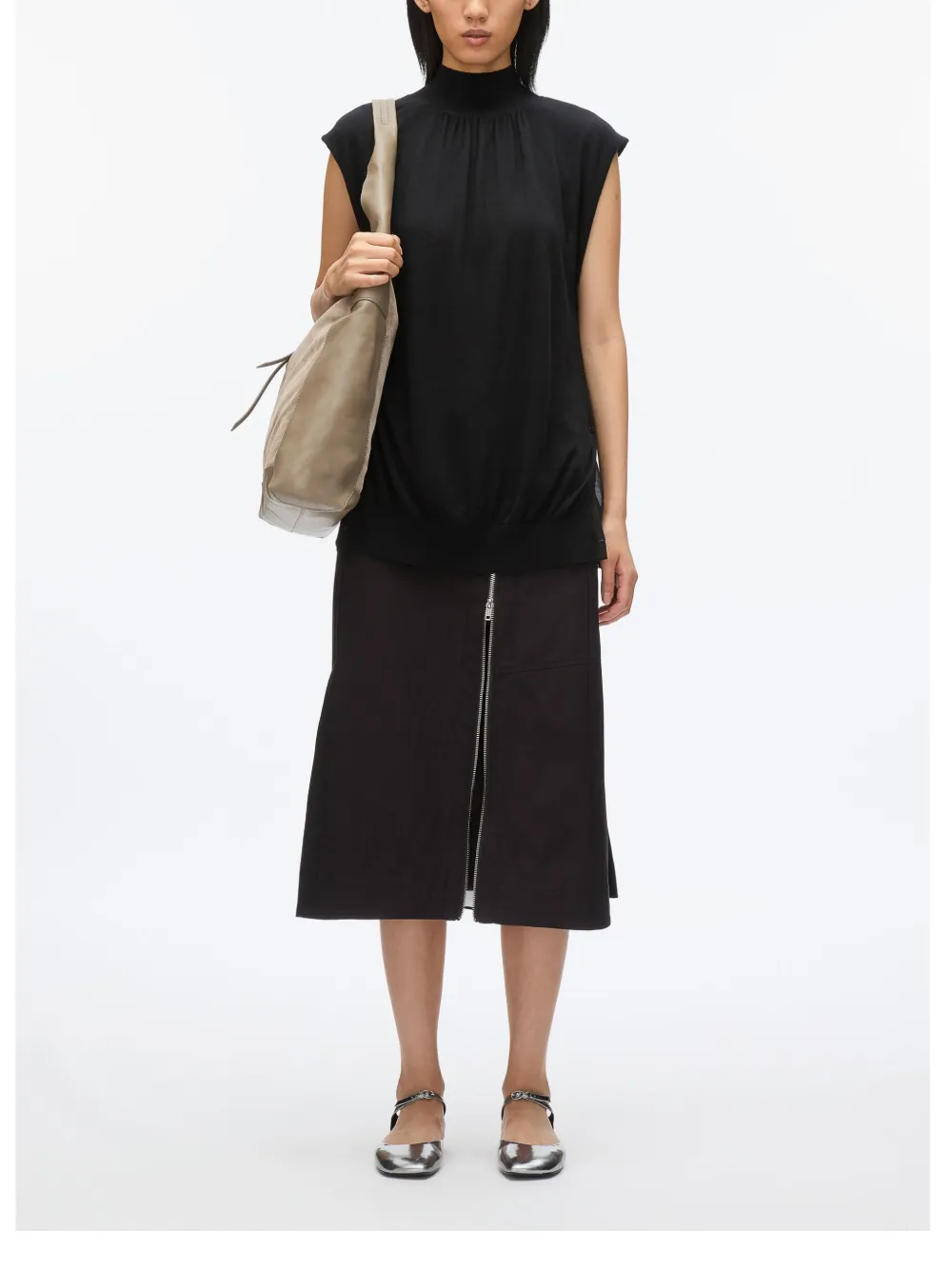 Shop 3.1 Phillip Lim Mock-neck Top In Black