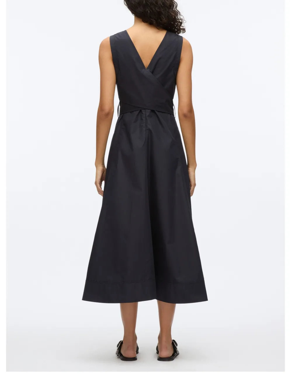 3.1 Phillip Lim Popeline jurk met ceintuur Zwart