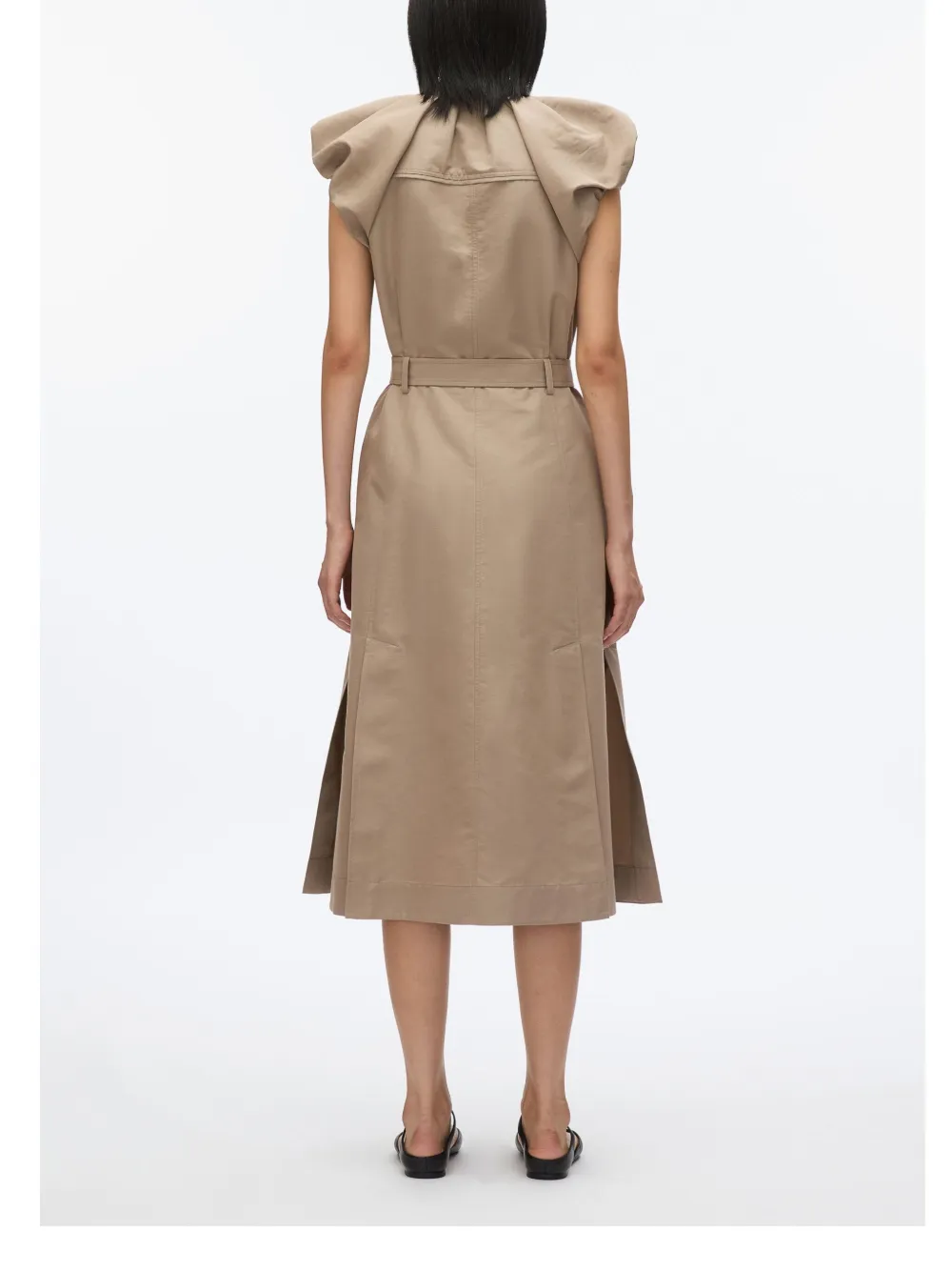3.1 Phillip Lim Popeline jurk met ceintuur Beige