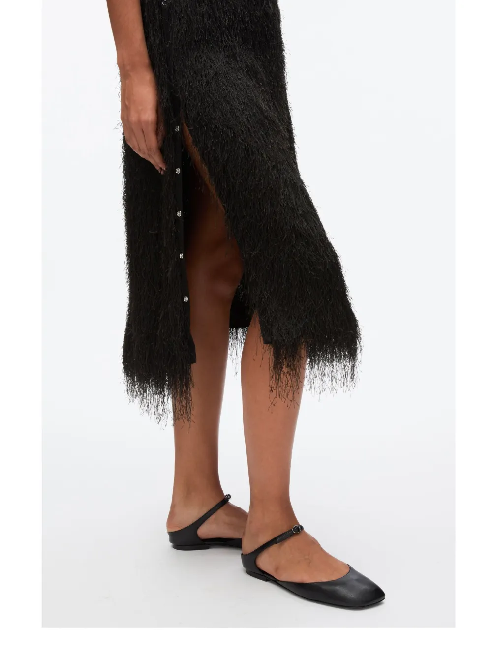 3.1 Phillip Lim Midi-rok met franje Zwart