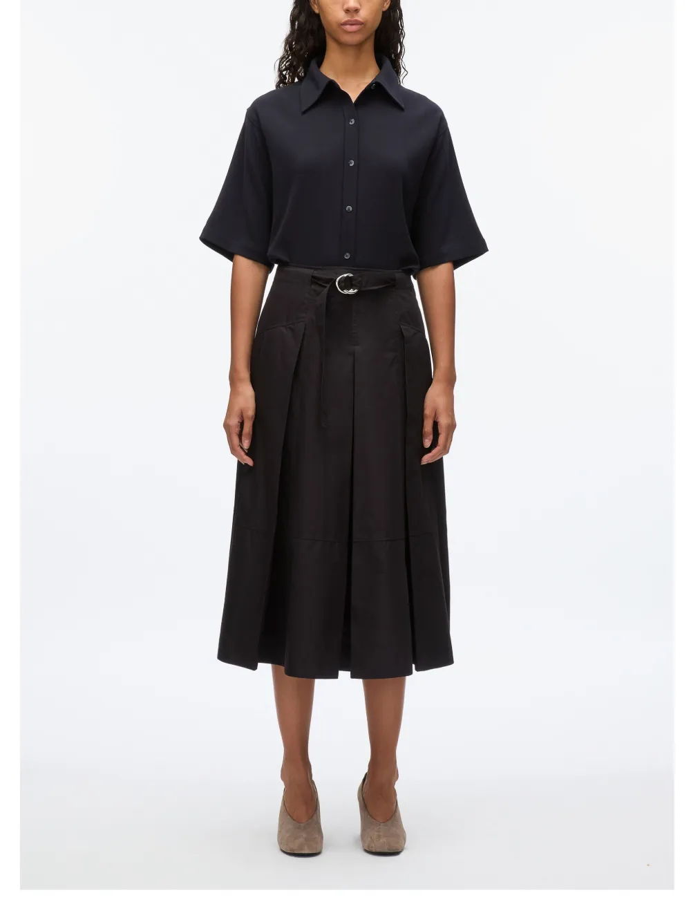 3.1 Phillip Lim Midi-rok met ceintuur Zwart