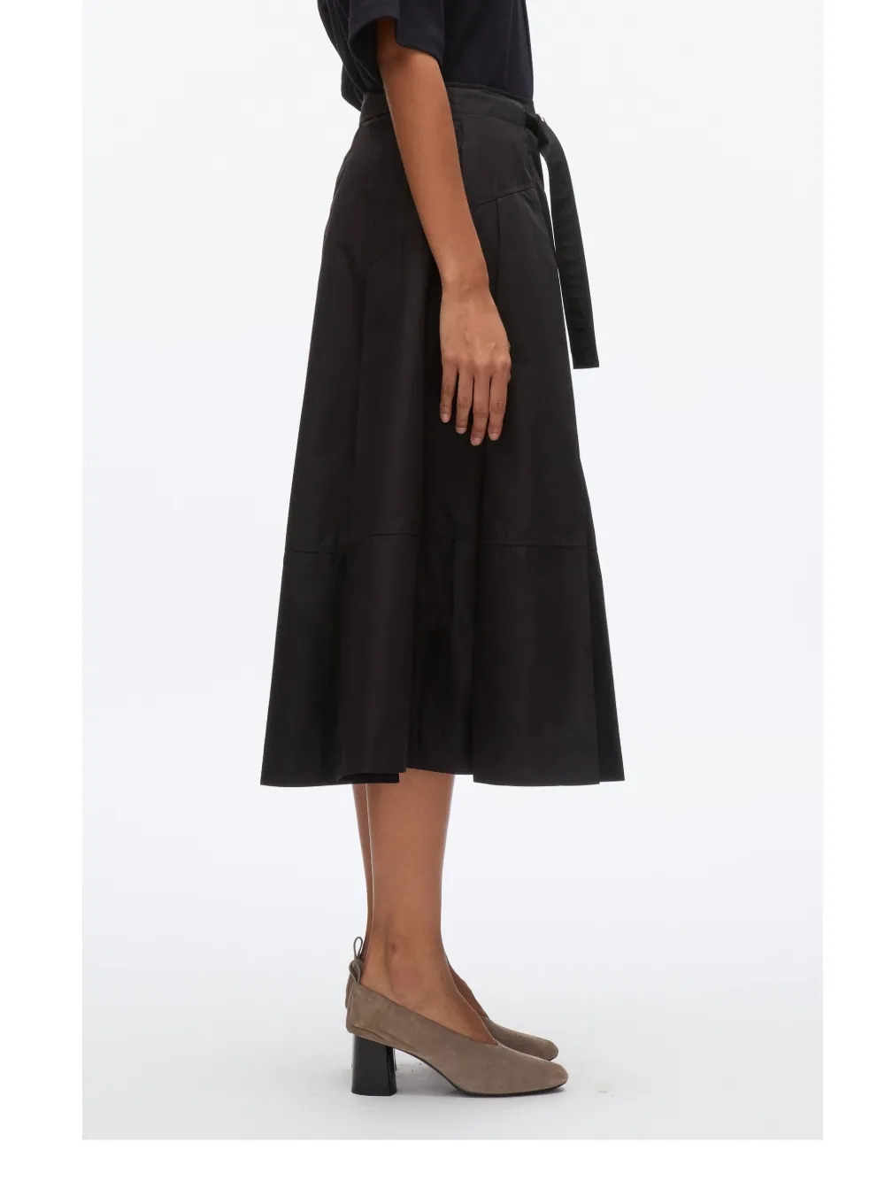 3.1 Phillip Lim Midi-rok met ceintuur Zwart