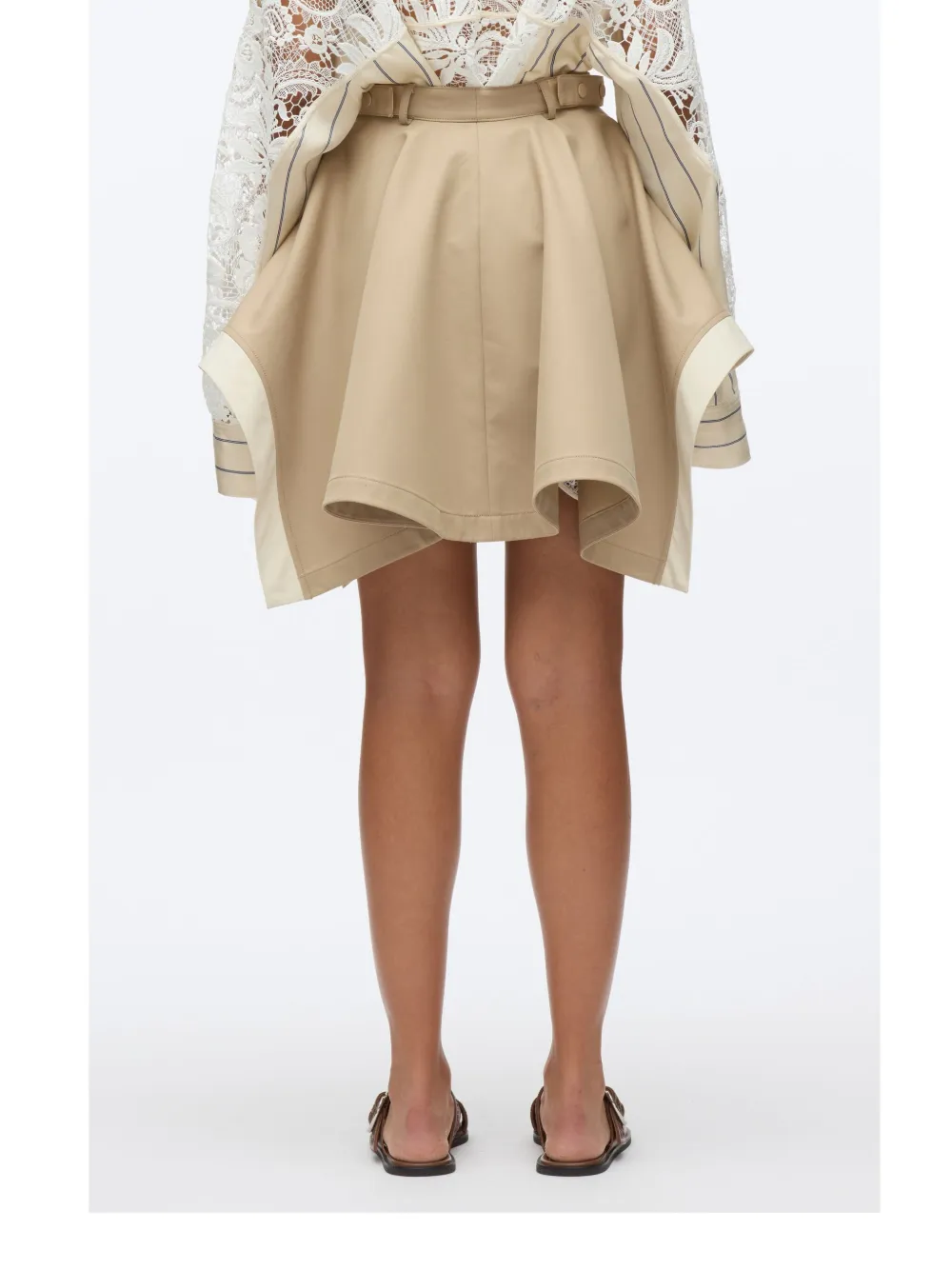 Shop 3.1 Phillip Lim Flounced Mini Skirt In Neutrals