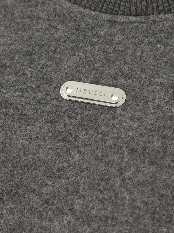 Alexander McQueen logo-plaque Sweater | Grey | FARFETCH