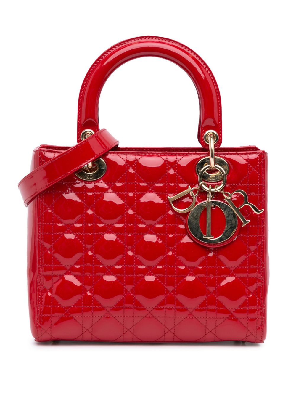 2008 Medium Patent Cannage Lady Dior satchel