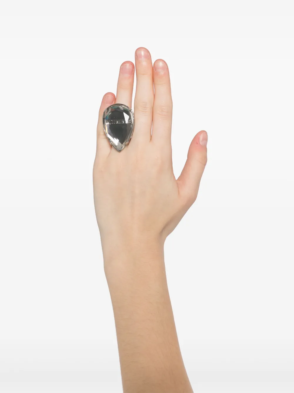 VETEMENTS Pear ring met kristallen - Zilver