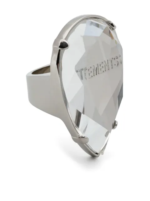 VETEMENTS Pear Crystal ring