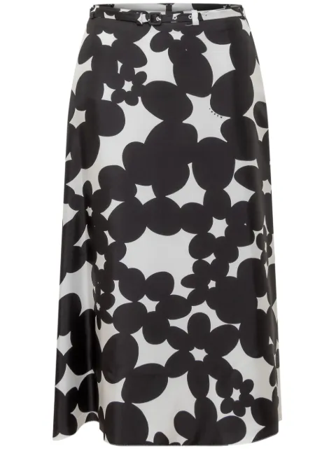Marni falda de seda con estampado floral