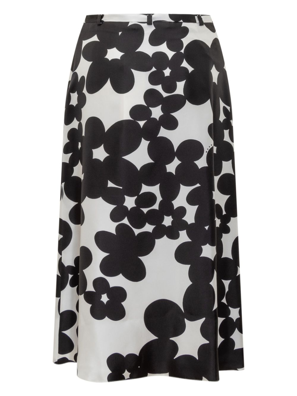 Marni floral-print silk skirt - Zwart