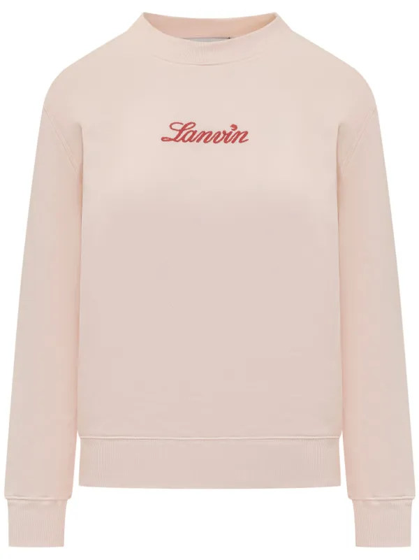 Lanvin Embroidered-logo Sweatshirt in Pink