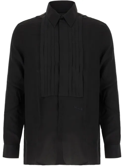 Chemise en soie à plastron plissé - Givenchy - Modalova