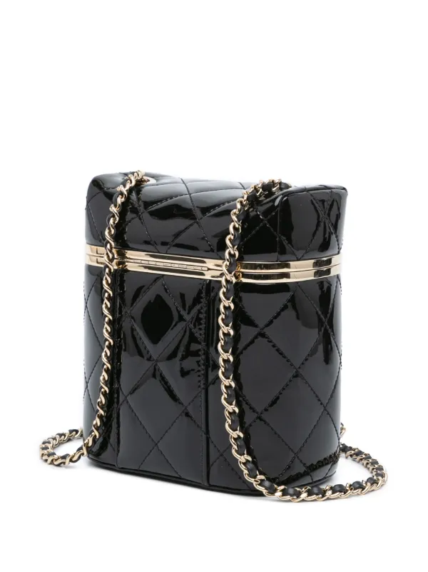CHANEL シャネル バニティバッグ 化粧ポーチ エナメル 黒