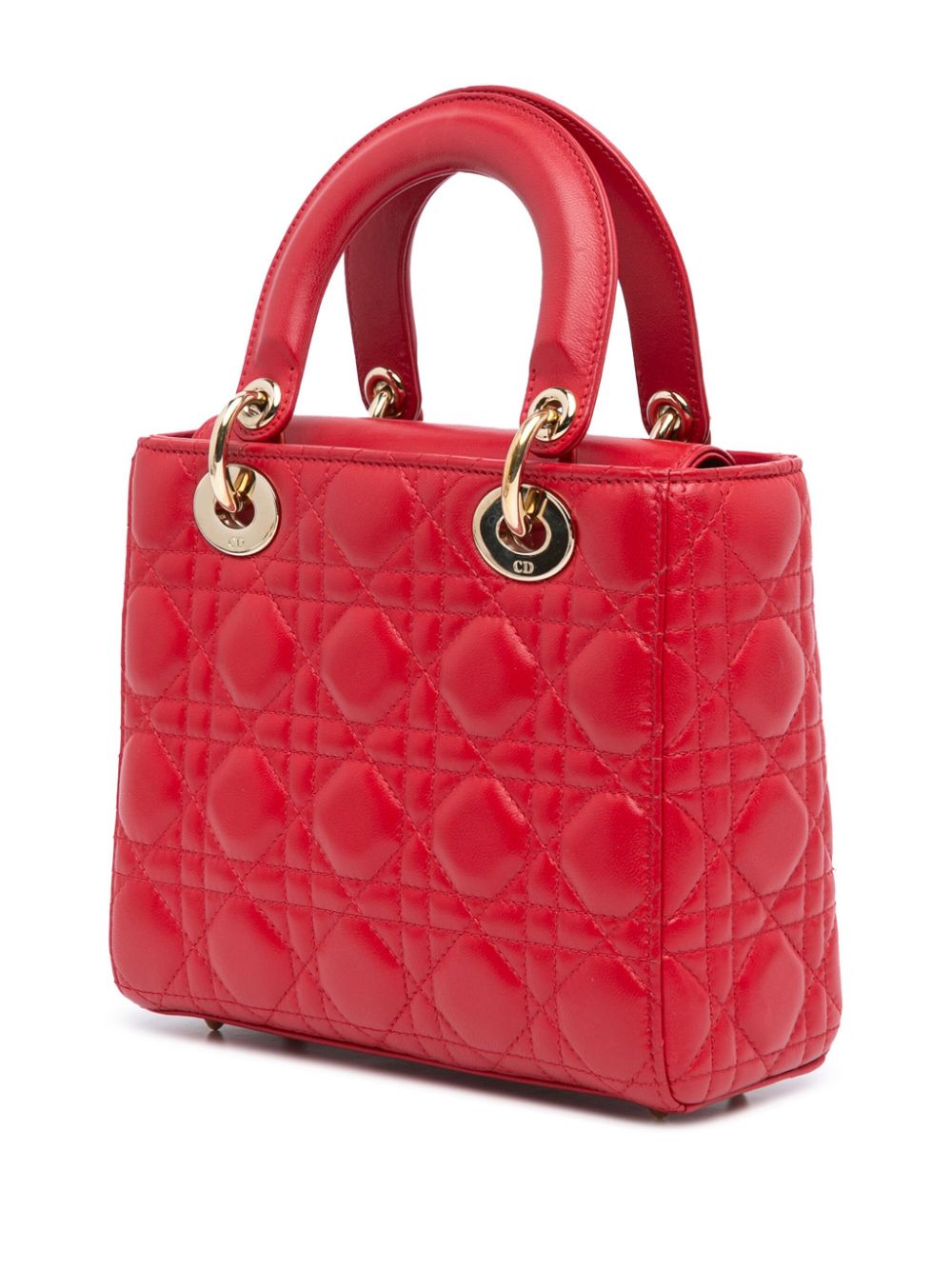 Christian Dior Pre-Owned 2017 Small Lambskin Cannage My ABCDior Lady Dior satchel - Red