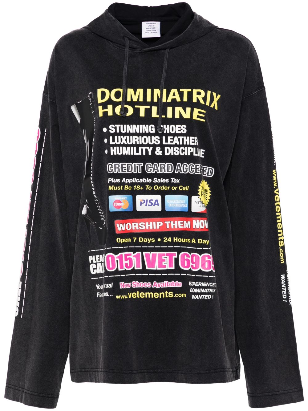 VETEMENTS graphic-print hoodie - Grey