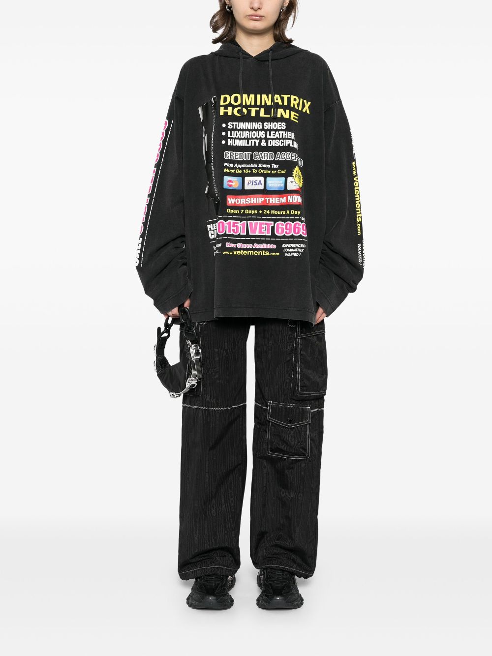 VETEMENTS graphic-print hoodie - Grey