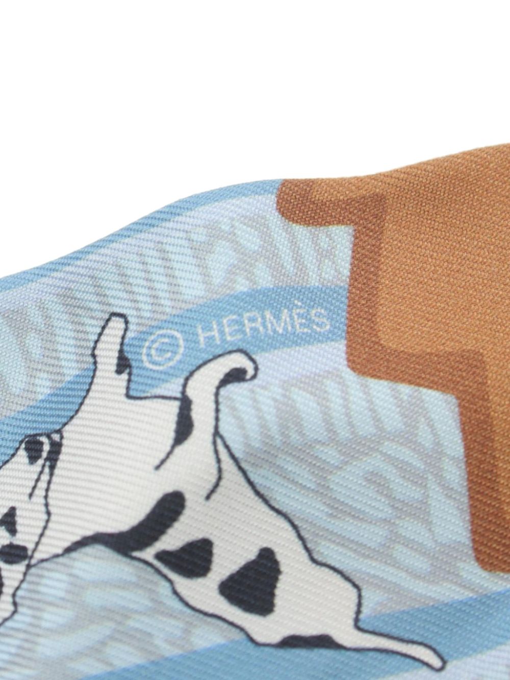 Hermès Pre-Owned 2000s Twilly En Liberté scarf - Blauw