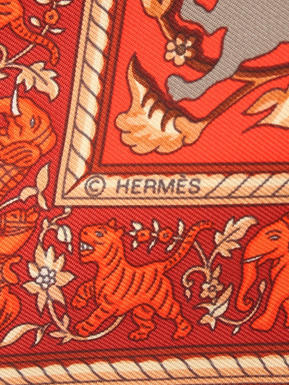 Hermès Pre-Owned 2010s Carres 90 Chasse En Inde sjaal - Oranje