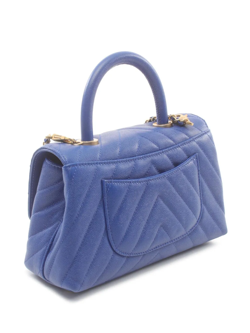 CHANEL Pre-Owned 2018 handtas met omslag en V-stiksel - Blauw