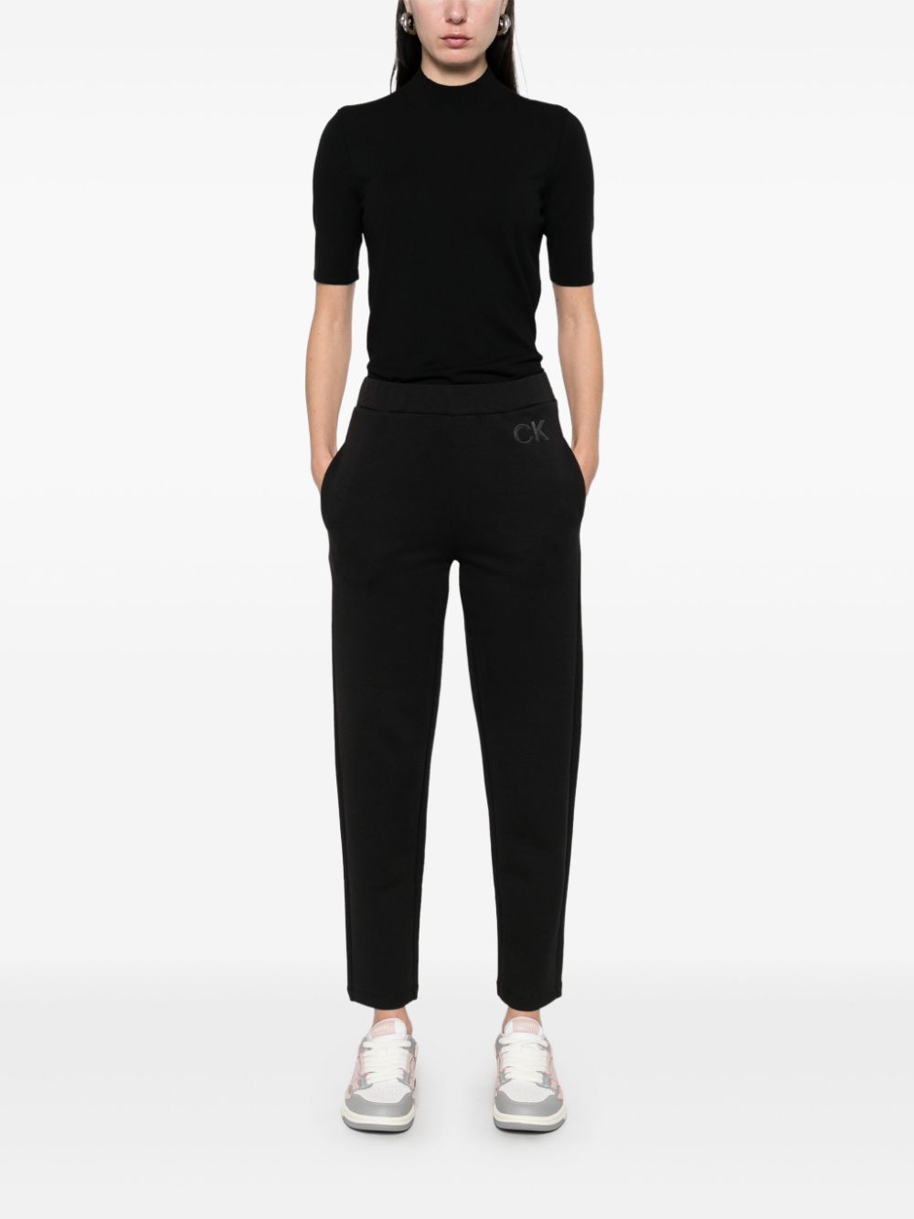 Calvin Klein satin-CK tailored sweatpants - Zwart