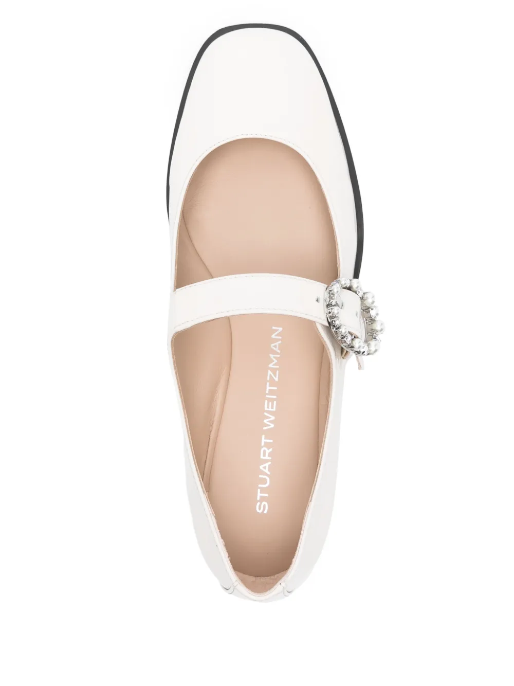 Stuart Weitzman Gelakte ballerina's Beige